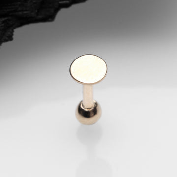 Detail View 1 of 14 Karat Gold OneFit Threadless Flat Round Top Cartilage Barbell
